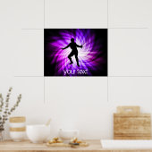 Silhouette der Zäune; lila Poster (Küche)