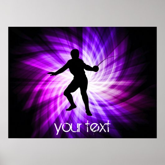 Silhouette der Zäune; lila Poster (Vorne)