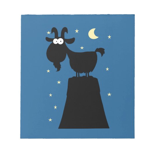 Silhouette der Ziege auf dem Berg Notizblock (Vorderseite)