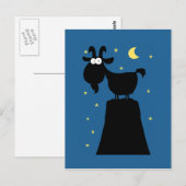 Silhouette der Ziege auf dem Berg Postkarte (Vorne/Hinten)