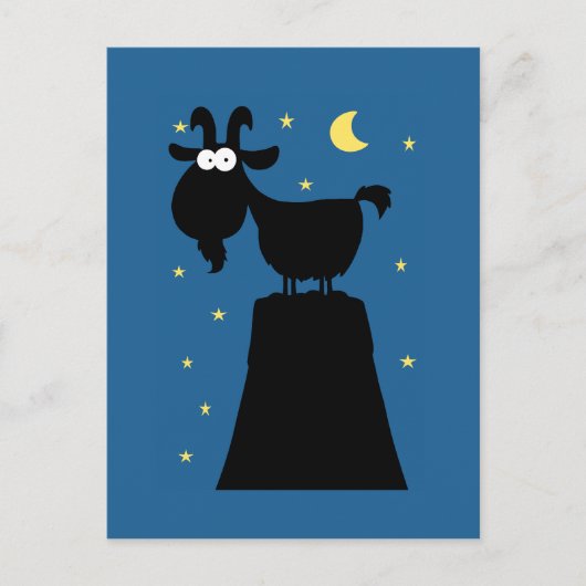 Silhouette der Ziege auf dem Berg Postkarte (Vorderseite)