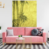 Silhouette der Zweige eines Bambus auf Papier Leinwanddruck (Insitu (Wohnzimmer))