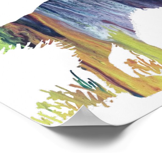 Silhouette des abstrakten Englischen Setters Poster (Ecke)