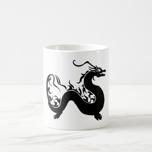 Silhouette des asiatischen Drachen Kaffeetasse (Mittel)