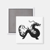 Silhouette des asiatischen Drachen Magnet (Vorderseite/Rückseite)
