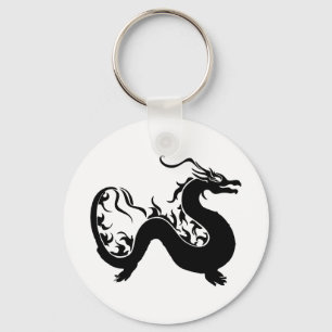 Silhouette des asiatischen Drachen Schlüsselanhänger