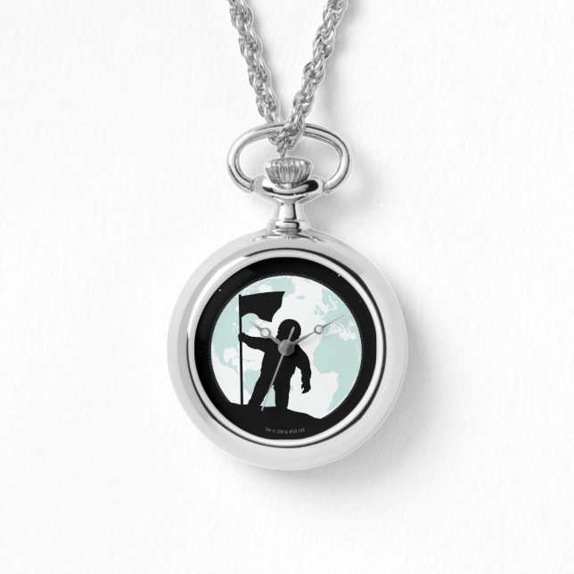 Silhouette des Astronauten Armbanduhr (Vorderseite)