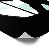 Silhouette des Astronauten Poster (Ecke)