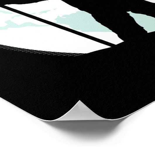 Silhouette des Astronauten Poster (Ecke)