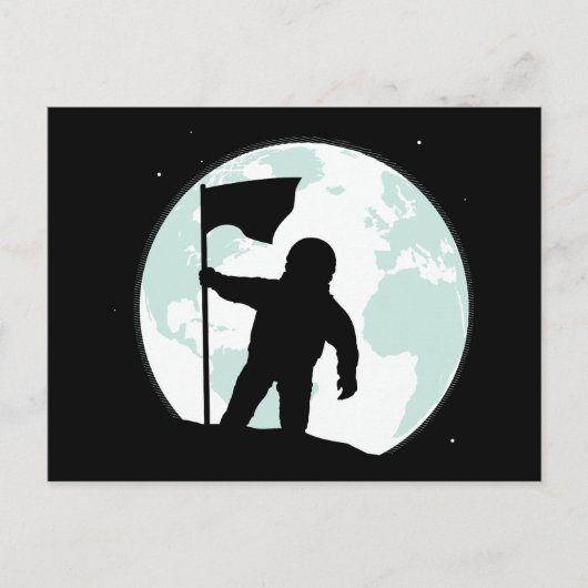 Silhouette des Astronauten Postkarte (Vorderseite)