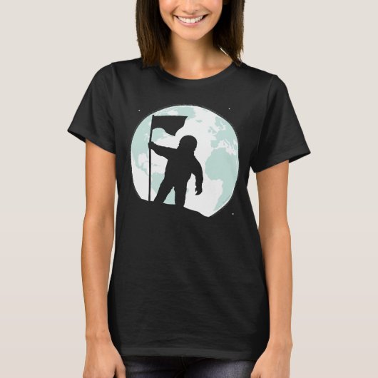Silhouette des Astronauten T-Shirt (Vorderseite)