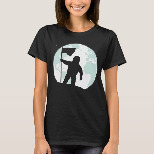 Silhouette des Astronauten T-Shirt (Vorderseite)
