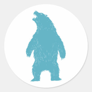 Silhouette des Bären - Hintergrundfarbe auswähle Runder Aufkleber