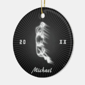 Silhouette des Basketballspielers Jahr Keramik Ornament (Links)