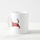 Silhouette des Basset Hound farbenfrohe geometrisc Kaffeetasse (Vorderseite Links)