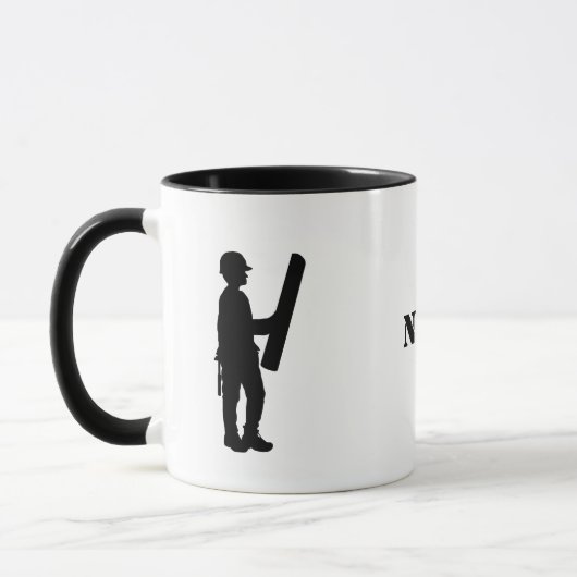 Silhouette des Bauarbeiters Name Tasse (Links)