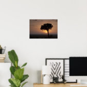 Silhouette des Baumes auf schlicht, Masai Mara 2 Poster (Heimbüro)