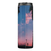 Silhouette des Baumes unter bewölktem Himmel Thermosbecher (Rückseite)