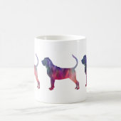 Silhouette des Bluthuhns und farbenfrohe Geomuster Kaffeetasse (Mittel)