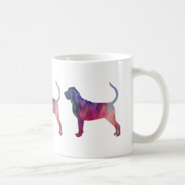 Silhouette des Bluthuhns und farbenfrohe Geomuster Kaffeetasse