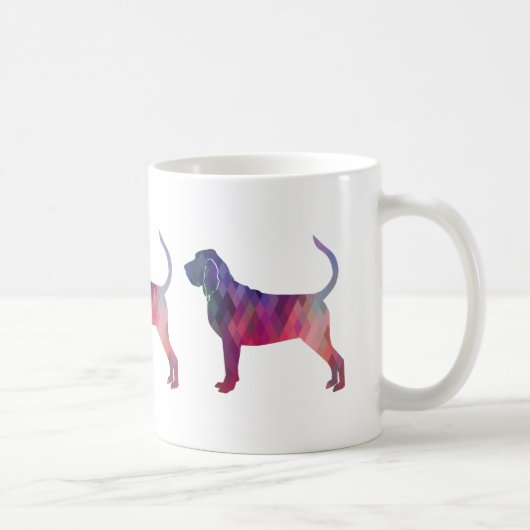 Silhouette des Bluthuhns und farbenfrohe Geomuster Kaffeetasse (Rechts)