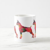 Silhouette des Boxer Dog Wasserfarbe Geometrische Kaffeetasse (Mittel)