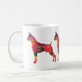Silhouette des Boxer Dog Wasserfarbe Geometrische Kaffeetasse (Links)