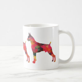 Silhouette des Boxer Dog Wasserfarbe Geometrische  Kaffeetasse