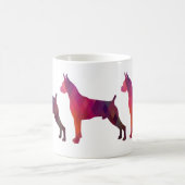 Silhouette des Boxer Dog Wasserfarbe Geometrische Kaffeetasse (Mittel)