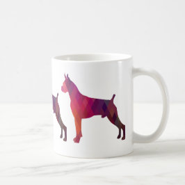 Silhouette des Boxer Dog Wasserfarbe Geometrische  Kaffeetasse