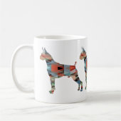 Silhouette des Boxer Dog Wasserfarbe Geometrische Kaffeetasse (Links)