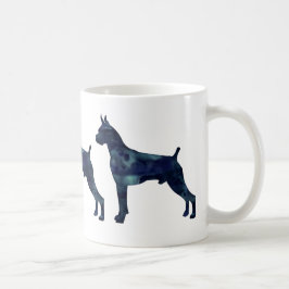 Silhouette des Boxer Dog Wasserfarbe Geometrische  Kaffeetasse