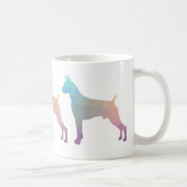 Silhouette des Boxer Dog Wasserfarbe Geometrische Kaffeetasse