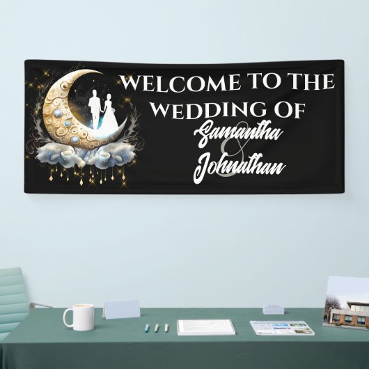 Silhouette des Bräutigams der Himmelsmonde Banner (Messe)