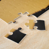 Silhouette des Cowboys auf Pferden bei Sonnenunter Puzzle (Seite)