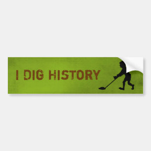 Silhouette des Dig-Historiums von Metalldetektoren Autoaufkleber