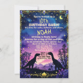 Silhouette des Dino mit Dinosaurier-Abend Einladung (Vorderseite)