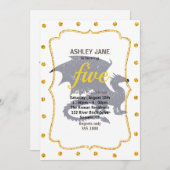 Silhouette des Drachen - Hintergrundfarbe auswähle Einladung (Vorne/Hinten)