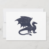 Silhouette des Drachen - Hintergrundfarbe auswähle Einladung (Rückseite)