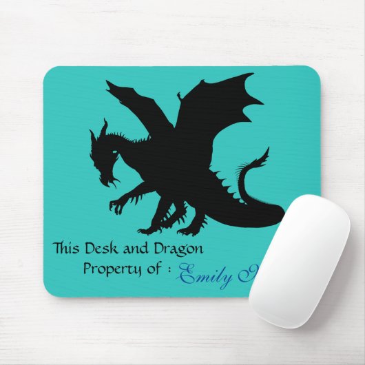 Silhouette des Drachen Mousepad (Mit Mouse)