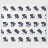 Silhouette des Drachens - Hintergrundfarbe auswähl Geschenkpapier (Flach)