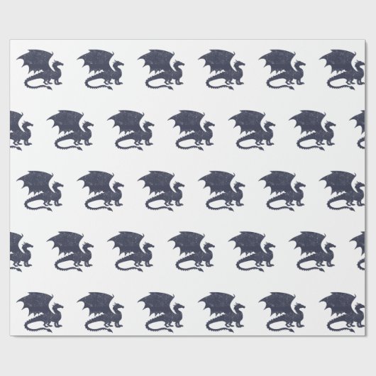 Silhouette des Drachens - Hintergrundfarbe auswähl Geschenkpapier (Flach)