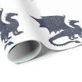 Silhouette des Drachens - Hintergrundfarbe auswähl Geschenkpapier (Rolleneckpunkt)