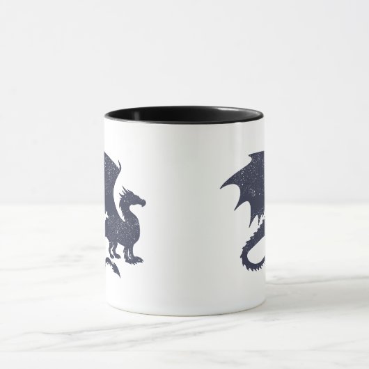 Silhouette des Drachens - Hintergrundfarbe auswähl Tasse (Zentrum)