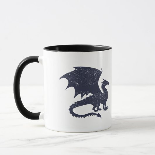 Silhouette des Drachens - Hintergrundfarbe auswähl Tasse (Links)