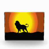 Silhouette des Dusk Löwe Fotoblock (Vorderseite)