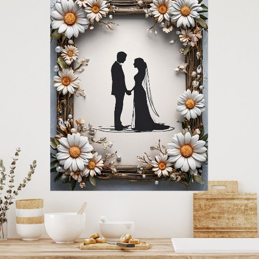 Silhouette des Ehepaares Poster (Küche)