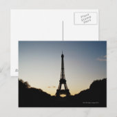 Silhouette des Eiffelturms Postkarte (Vorne/Hinten)