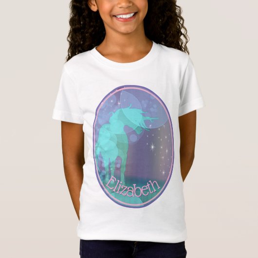 Silhouette des Einhorns (Regenbogenblasen) T-Shirt (Vorderseite)