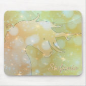 Silhouette des Einhorns (scheußlich gelbe Sterne) Mousepad (Vorne)